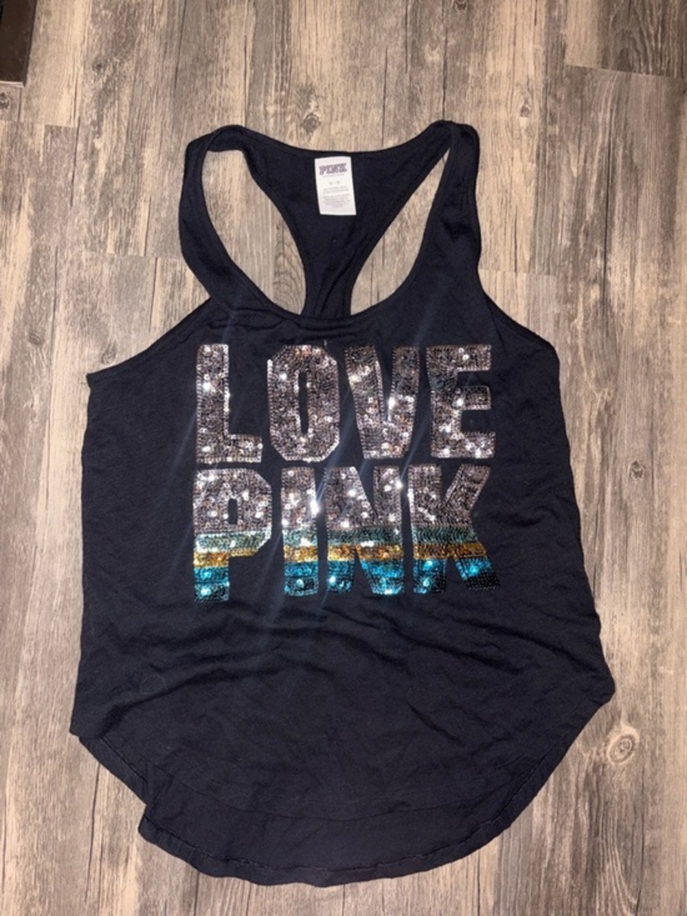 Vintage Pink sequins tank - medium